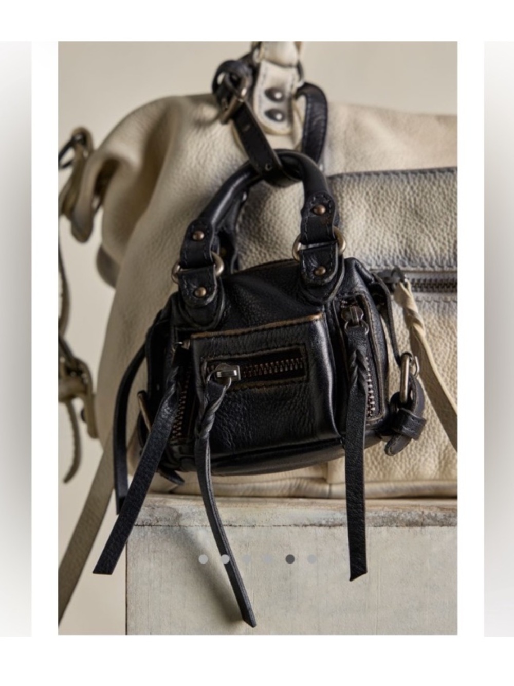 NWT FREE PEOPLE We The Free Micro Emerson Leather Mini Bag in Black🖤